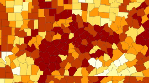 Redistricting map displaying disproportionate burden on minorities that alters the makeup of the voting population.