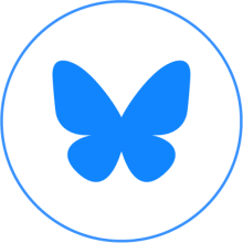 The Bluesky logo, a stylized outline of a butterfly.
